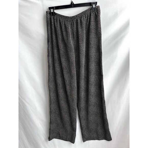 Vintage Josie Pull On Palazzo Pants Size M Black Flowy Boho Minimalist Wide Leg - Picture 1 of 11